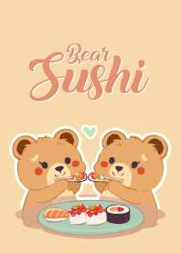 bear couple enjoy sushi