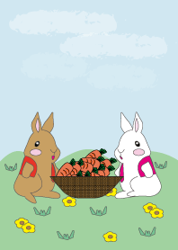 กระต่ายน่ารักและใกล้ชิด