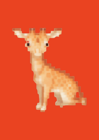 Giraffe Pixel Art Theme  Red 02