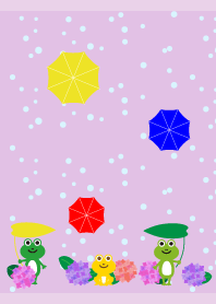 Frogs on a rainy day  light purple