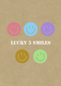 Lucky 5 Smiles on kraftpaper