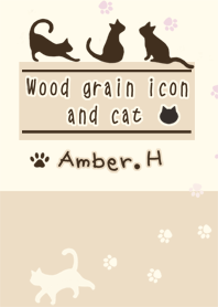 Wood grain icon and cat No.1