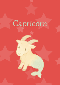 Cute Capricorn on red