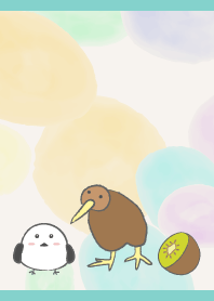 Kiwi & Long tailed tit01 blue