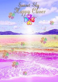 Sunset sky Happy clover3
