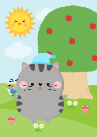 Cute Poklok Gray Cat Theme