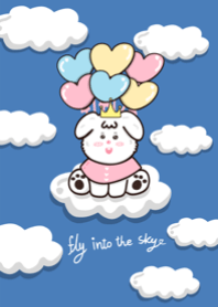 Dog fly  into the sky