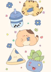 The cat is holding a fish to eat.1