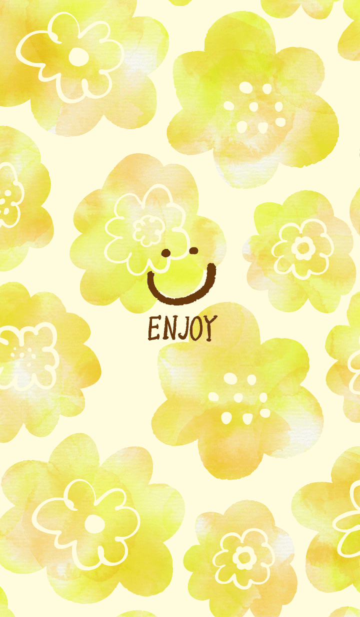 Yellow watercolor flower Smile4