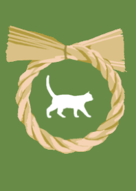 theme of a white cat at a shrine