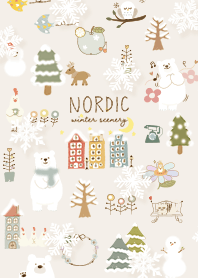 beige Scandinavian snow falling 05_2