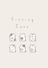 6 Sitting Cats/beige