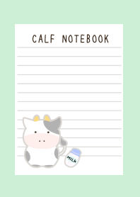 CALF NOTEBOOKj-LIGHT MINT GREEN