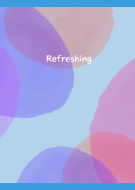 Watercolor bleed3 on blue JP