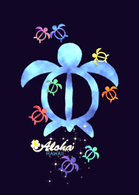 幸運のホヌ*ハワイ＊ALOHA+234 青