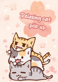 SAKURA Relaxing cats pile up No.1