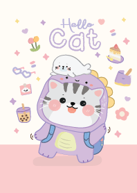 แมวชุดไดโนเสาร์ม่วง & แมวน้ำตัวน้อย