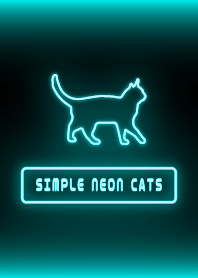 Simple neon cats : light blue2