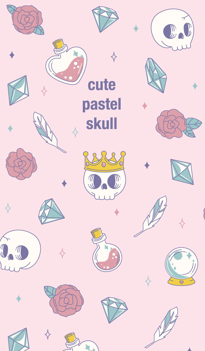 cute pastel skull