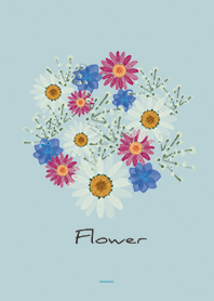 Blue : Pressed flower theme