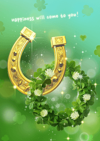 Lucky horseshoe and wreath