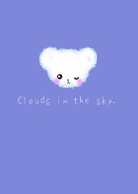Cloud Bear - white text on purple blue