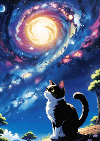 Night Moon Star Cat 97685a