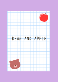 BEAR AND APPLE GRAPH PAPER-PURPLE