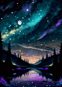 Beautiful starry night view#2852