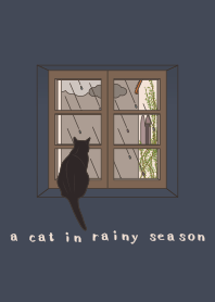 [R] A cat in rainy season + Navy |os