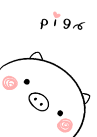 heart pig (white of pair)