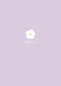 シンプル手描き花 くすみパープル