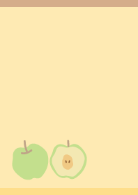 冬の青林檎1 薄茶と黄色