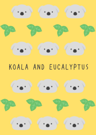 KOALA AND EUCALYPTUS-YELLOW
