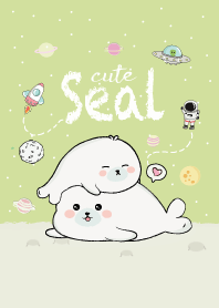 Seal Cute On Space. (Green)