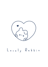 Rabbit in Heart(line)/wh navy