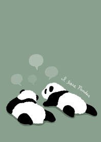 Cute Baby Panda - Dusty Green