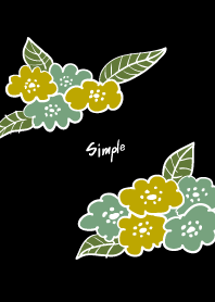 カラフル花　黒背景12