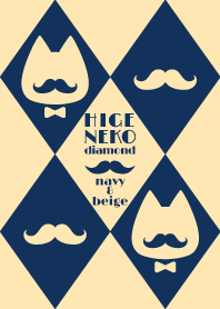 HIGE NEKO diamond navy & beige