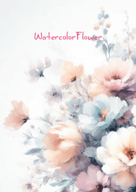 Watercolor White Flower-hisatoto 102