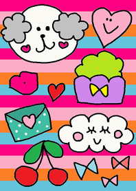 (Happy dog x colorful border )