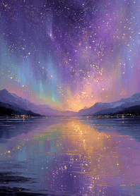 Purple Aurora Lake of Guiding Stars