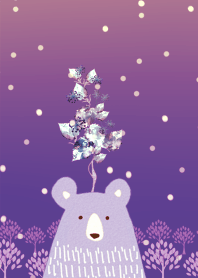 Bear in the Nordic forest purple