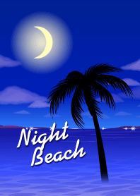 Night Beach-1-夜のリゾートビーチ