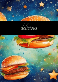 Space burger on black