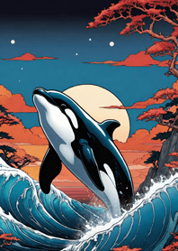 Ukiyo-e Cat Whale eZrcs