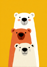 陽光下的三隻小熊