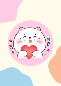 Simple Emotions Of White Cat Theme