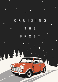 Cruising the Frost - retro red mini car