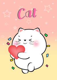 Little White Cat In Pastel Theme